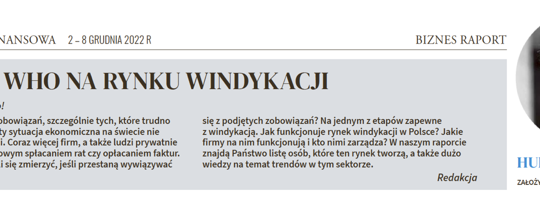 Who is who na rynku windykacji | Hubert Czapiński w raporcie Gazeta Finansowa